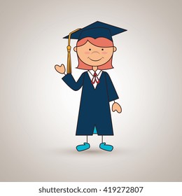 Cartoon Graduate Man Graduation Gown Hat Stock Vector Royalty Free