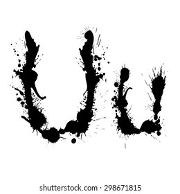 Graffiti Splatter Inkblot Letter Black Grungy Stock Vector Royalty