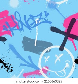 Graffiti Spray Paint Seamless Pattern Vector Stock Vector Royalty Free