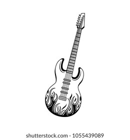 Electric Guitar Sketch Vector เวกเตอรสตอก ปลอดคาลขสทธ