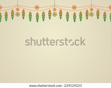 Graphic Ilration Garland Mango Leaves Marigold Stock Vector Graphic Ilration Of A Garland Mango Leavearigold Flower It Is As