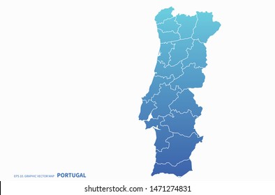 Graphic Vector Map Portugal Stock Vector Royalty Free 1471274831