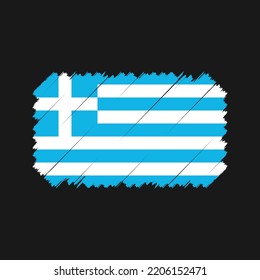 Greece Flag Brush Strokes Painted Stock Vector Royalty Free