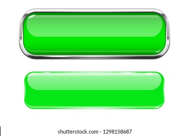 Green Glass Buttons Web 3d Shiny Stock Vector Royalty Free 1298158687