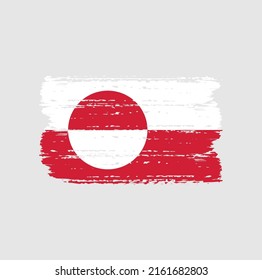 Greenland Flag Brush National Flag Stock Vector Royalty Free