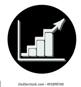 Growing Bars Graphic Icon Rising Arrow Stock Vector Royalty Free