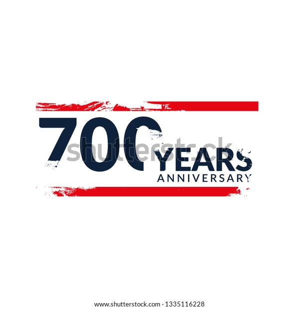 Grunge 700 Years Anniversary Celebration Simple Stock Vector Royalty