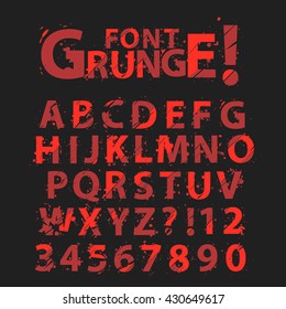 Grunge Alphabet Set Numbers Vector Illustration Stock Vector Royalty