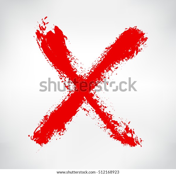 Grunge Letter Xhand Drawn X Markvector Stock Vector Royalty Free