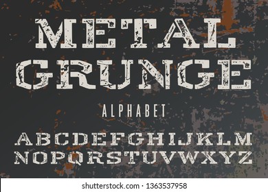 Grunge Stencil Alphabet White Paint On Vector De Stock Libre De