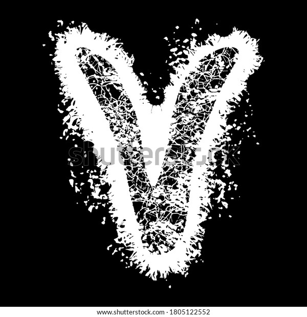 Grunge Vector Fontwhite Letter Cracks Stains Stock Vector Royalty Free