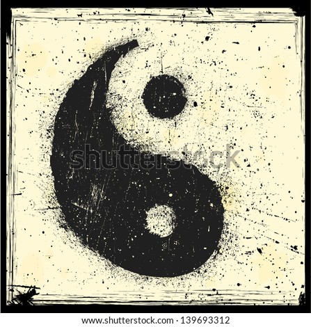 Grunge Yin Yang Symbol Stock Vector Royalty Free Shutterstock