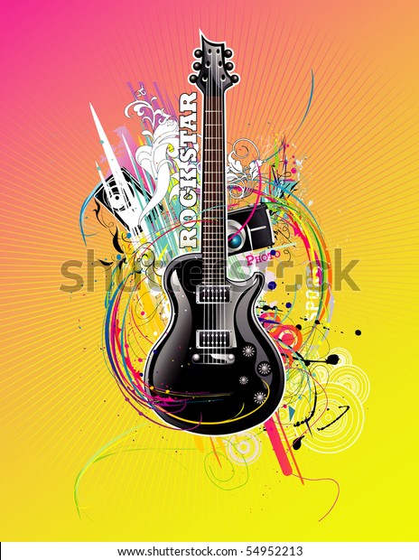 Ilustraci N Vectorial Abstracta De Guitarra Vector De Stock Libre De