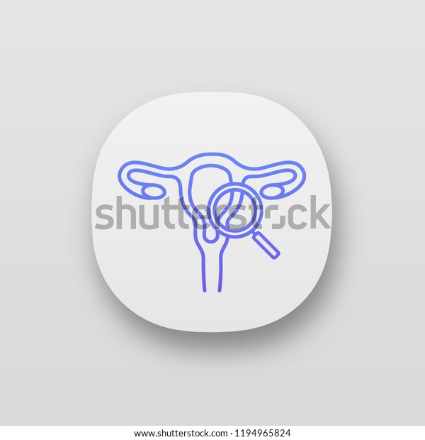 Gynecological Exam App Icon Ui Ux Interface Female Reproductive