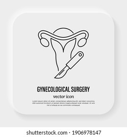 Gynecological Surgery Problem Reproductive System Thin Stock Vector