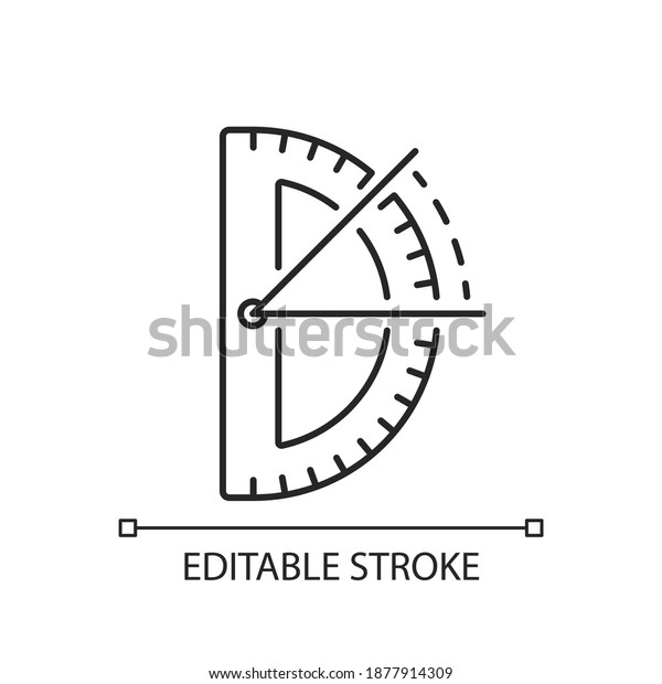 Icono Lineal Del Protractor De Semic Rculo Vector De Stock Libre De