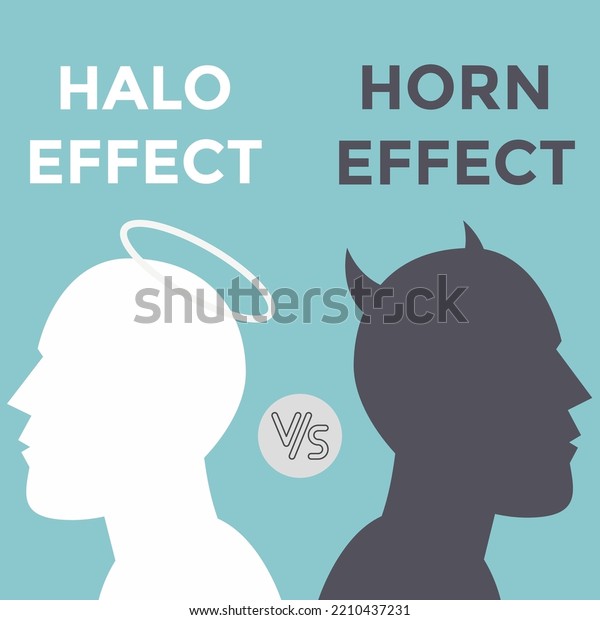 Halo Effect Vs Horn Effect Vector Stock Vector Royalty Free