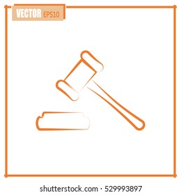 Hammer Judge Icon Vector Illustration Stock Vector Royalty Free