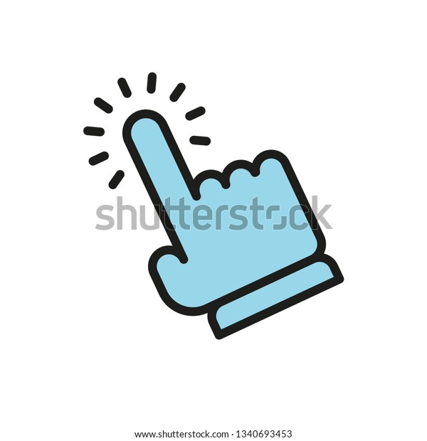 Hand Clicking Vector Icon Stock Vector Royalty Free 1340693453