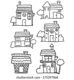 Hand Draw House Collection Stock Vector Royalty Free