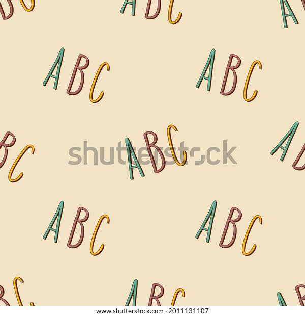 Hand Drawn Abc Letters Seamless Pattern Stock Vector Royalty Free