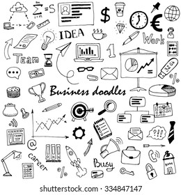 Hand Drawn Business Doodles Set Vector Stock Vector Royalty Free