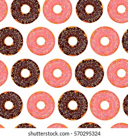 Hand Drawn Donut Seamless Pattern Pastry Stock Vector Royalty Free