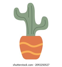 Hand Drawn Doodle Potted Cactus Iconvector Stock Vector Royalty Free