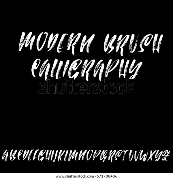 Hand Drawn Elegant Calligraphy Font Modern Stock Vector Royalty Free