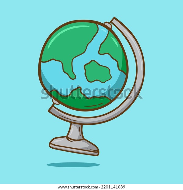 Hand Drawn Globe On Stand Hand Stock Vector Royalty Free