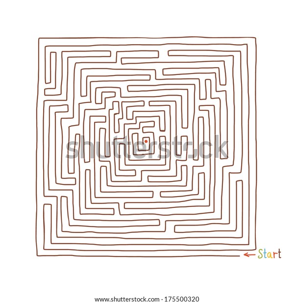 Hand Drawn Labyrinth Vector Illustration Stock Vector Royalty Free