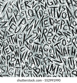 Hand Drawn Letters Seamless Pattern Stock Vector Royalty Free