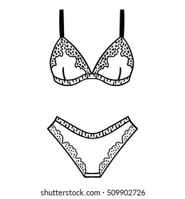 Hand Drawn Lingerie Panty Bra Set Stock Vector Royalty Free 509902726