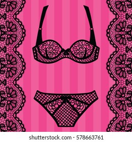 Hand Drawn Lingerie Panty Bra Set Stock Vector Royalty Free 578663761