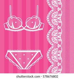 Hand Drawn Lingerie Panty Bra Set Stock Vector Royalty Free 578676802