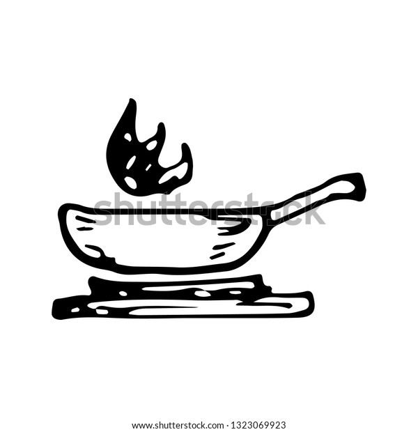 Hand Drawn Pan Doodle Sketch Style Stock Vector Royalty Free