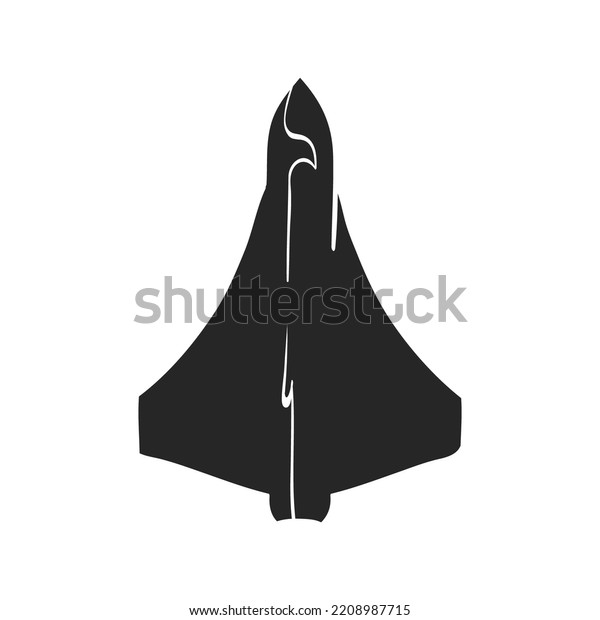 Hand Drawn Supersonic Airplane Vector Illustration Stock Vector