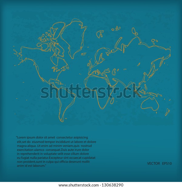 Hand Drawn Vector World Map On Stock Vector Royalty Free