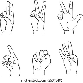 Two Hands Doodle Line Art Sketch Stock Vector Royalty Free