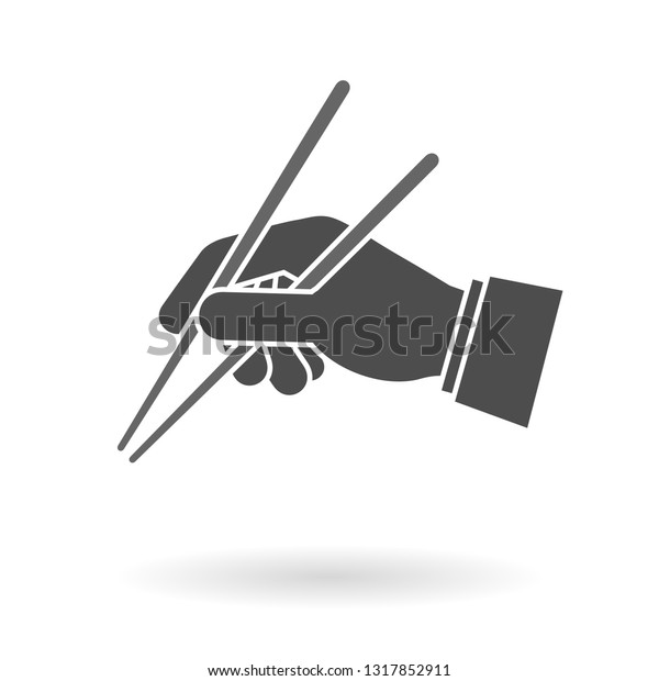 Hand Holding Chopsticks Icon Stock Vector Royalty Free 1317852911