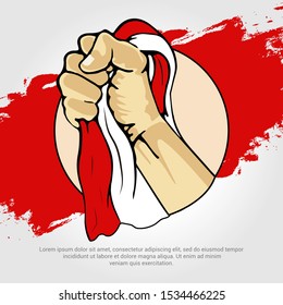 Hand Hold Indonesian Flag Stock Vectors Images Vector Art Shutterstock