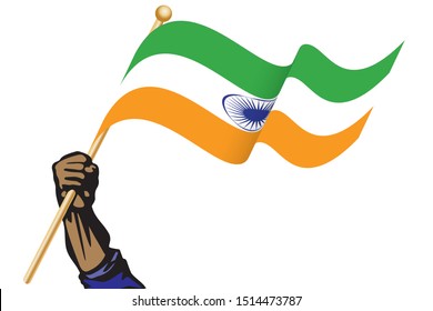 Hand Holding India Flag Stock Vector Royalty Free