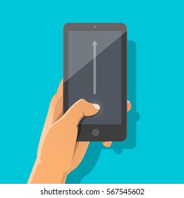 Hand Holding Smartphone Quick Tutorial On Stock Vector Royalty Free