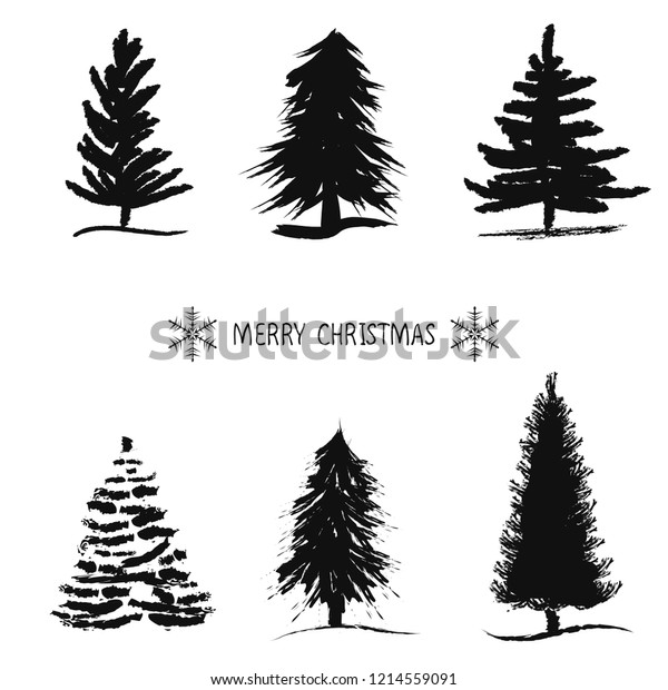 Hand Sketch Christmas Tree Vector Illustration Stock Vector Royalty