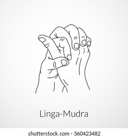 Hand Yoga Mudra Lingamudra Vector Illustration Stock Vector Royalty