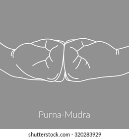 Hand Yoga Mudra Purnamudra Vector Illustration Stock Vector Royalty