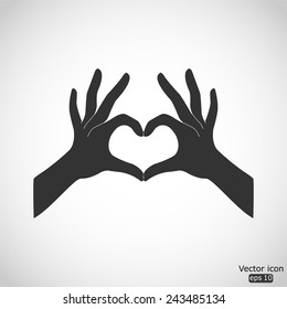 Two Hands Form Heart Icon Love Stock Vector Royalty Free