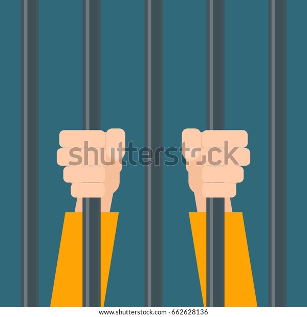 Hands Prisoner Behind Bars Prison Clipart Stock Vector Royalty Free