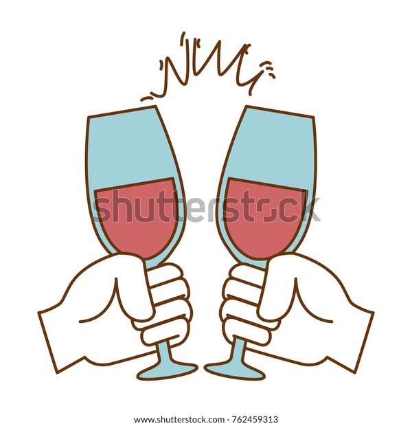 Hands Toasting Wine Glasses Stock Vector Royalty Free