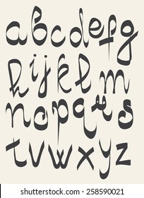 Handwritten Font Hand Drawn Sketch Alphabet Vector De Stock Libre De